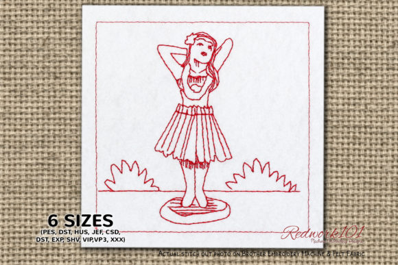 Hula Girl Redwork Design: A Seasonal Embroidery Review