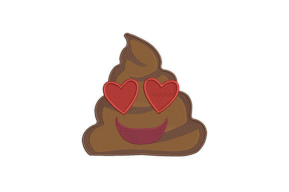 Poo Heart Eyes Emoji: A Fun Embroidery Design for Etsy Sellers
